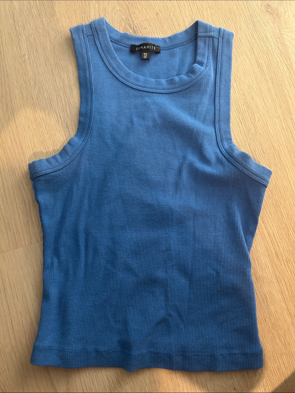Dynamite Bright Blue Ribbed Tank